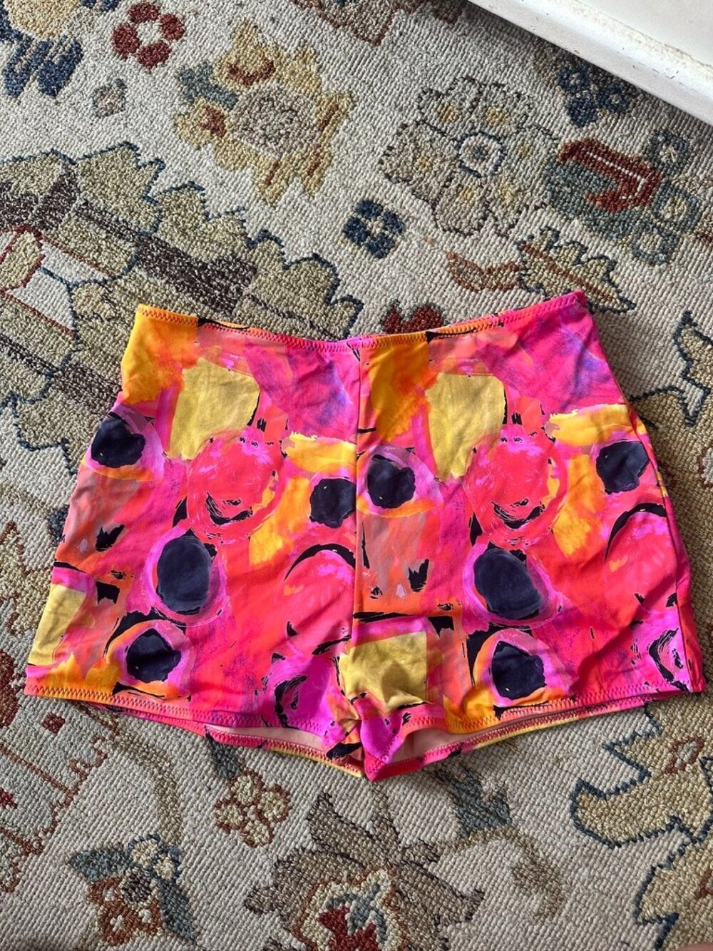 NWT Yellow The Label Togo Otto Swim Shorts sz L